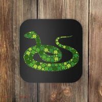 Snake Irish Lucky Green Shamrock Clover St Patricks Day Coaster thumb 0