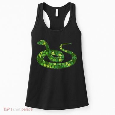 Snake Irish Lucky Green Shamrock Clover St Patricks Day Women's Tank Top