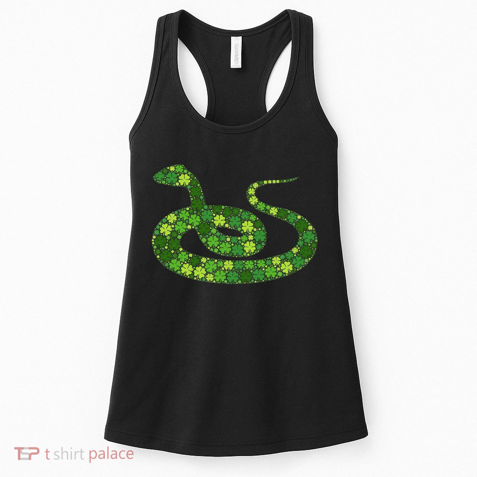 Snake Irish Lucky Green Shamrock Clover St Patricks Day Women's Tank Top