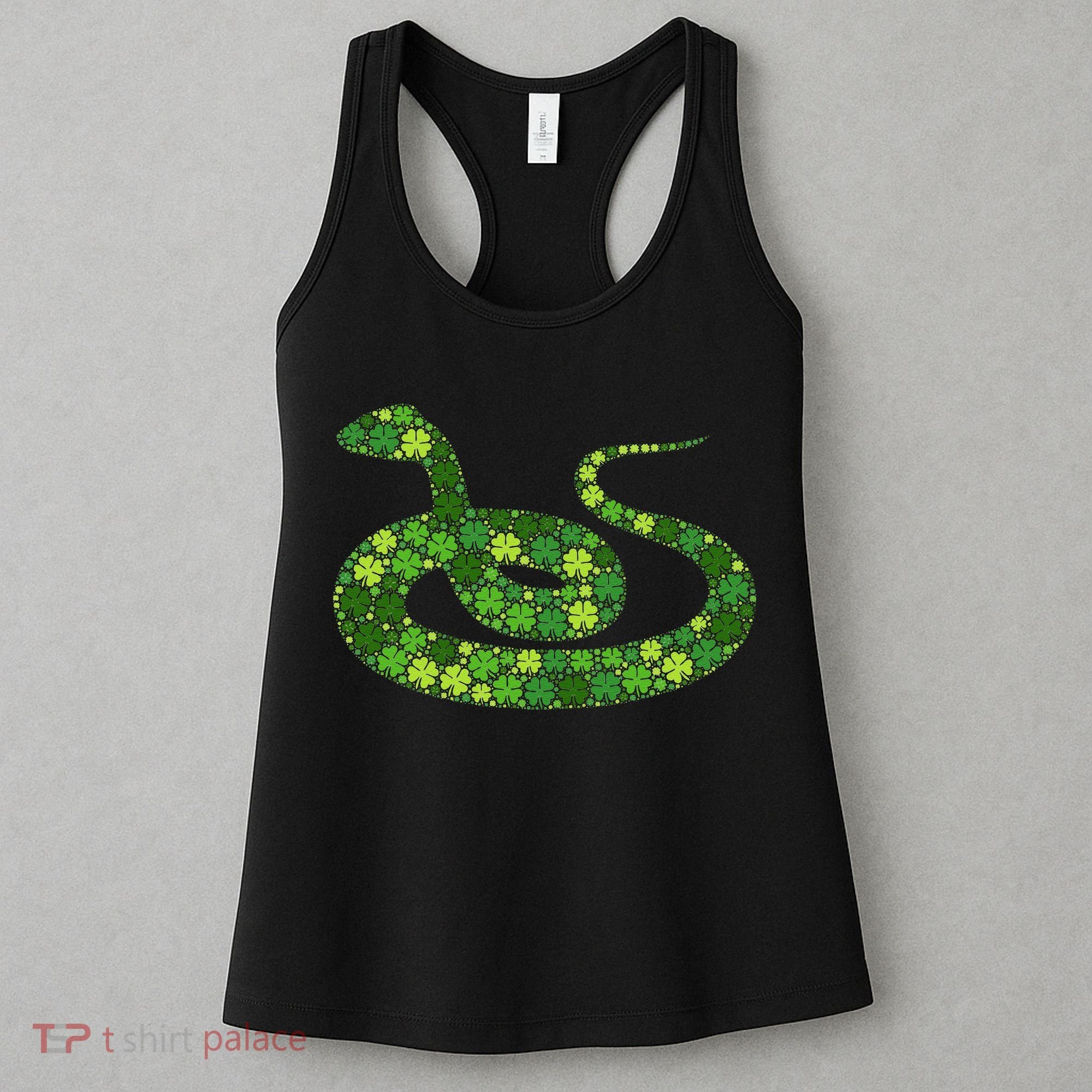 Snake Irish Lucky Green Shamrock Clover St Patricks Day Women's Tank Top
