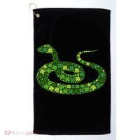 Snake Irish Lucky Green Shamrock Clover St Patricks Day Golf Towel thumb 0