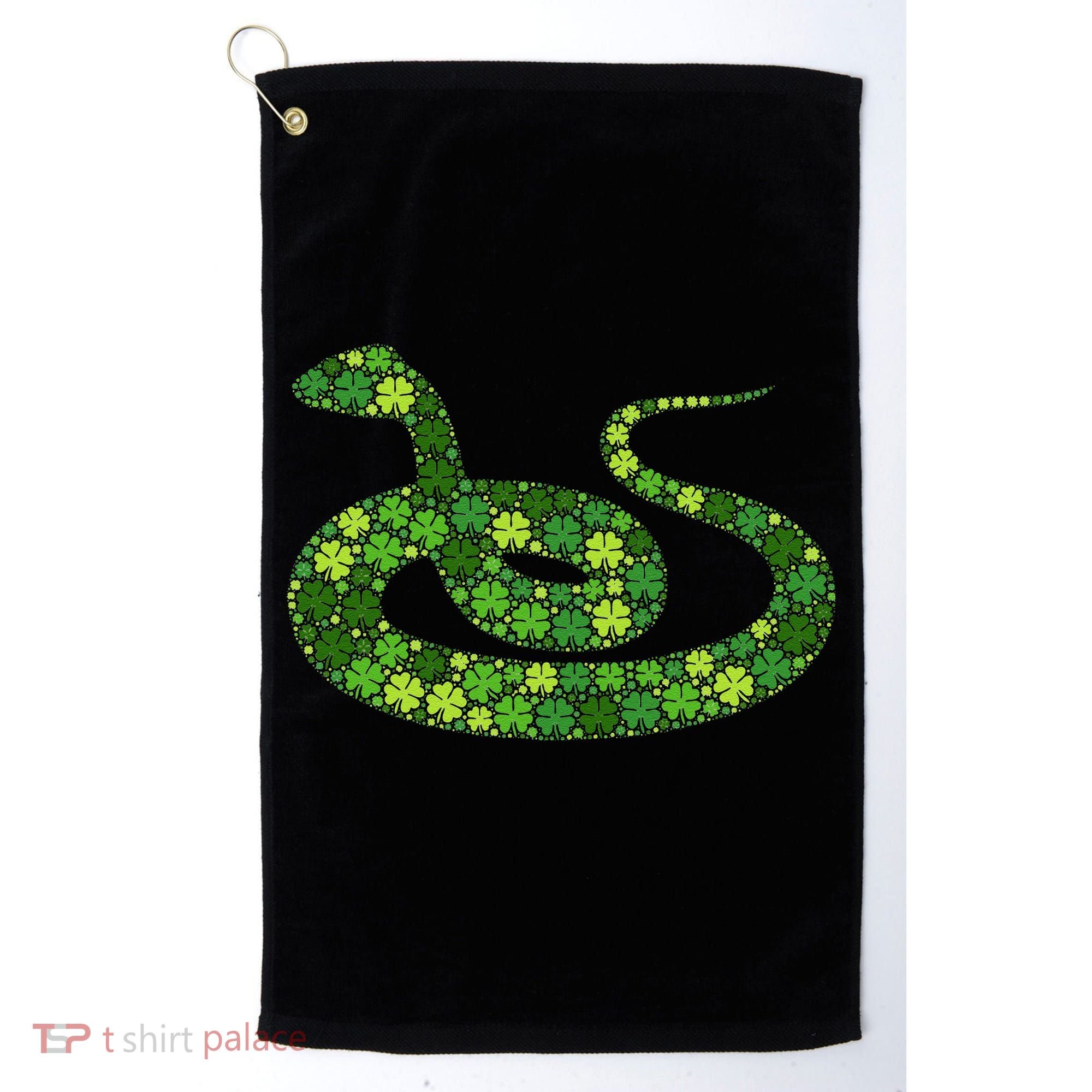 Snake Irish Lucky Green Shamrock Clover St Patricks Day Golf Towel