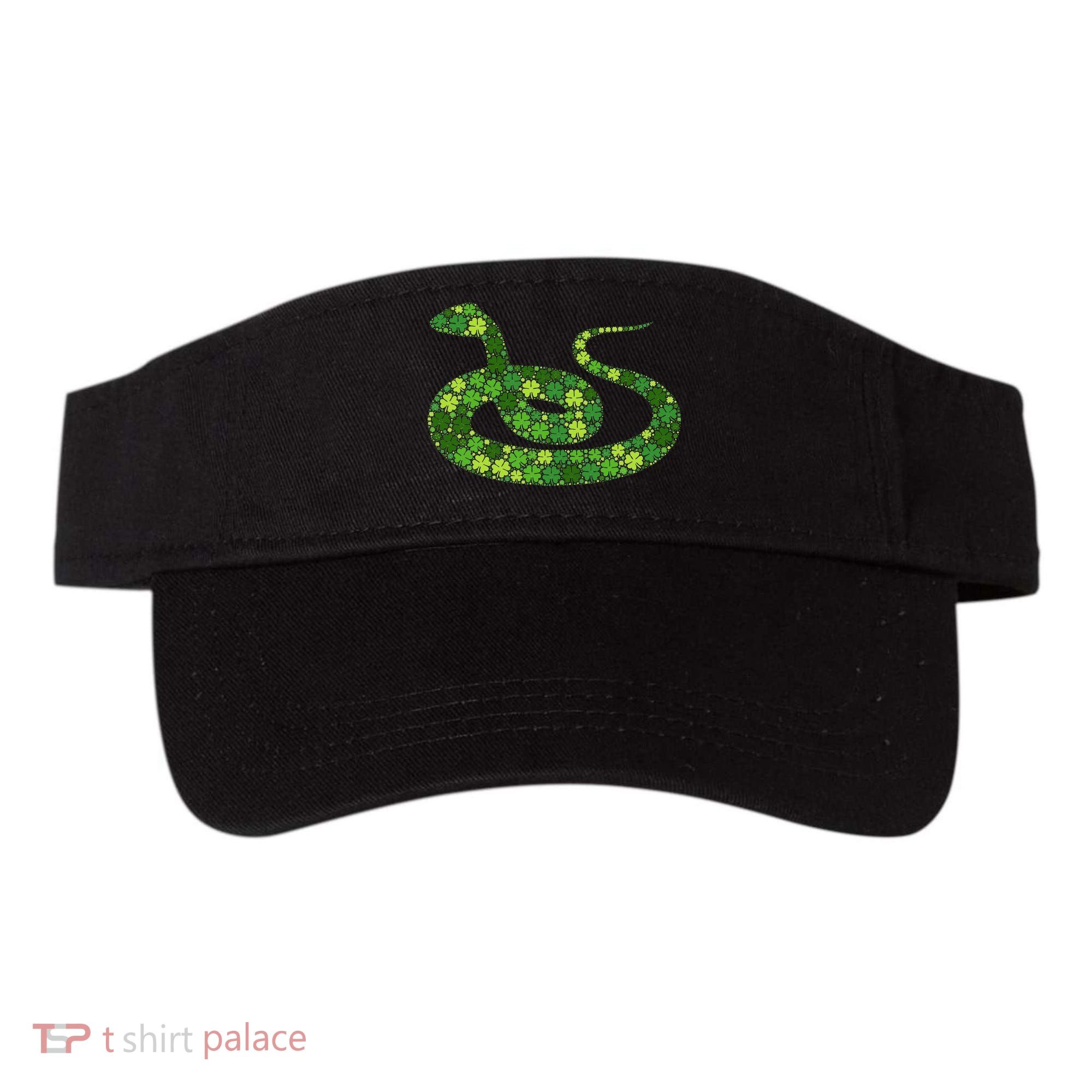 Snake Irish Lucky Green Shamrock Clover St Patricks Day Visor