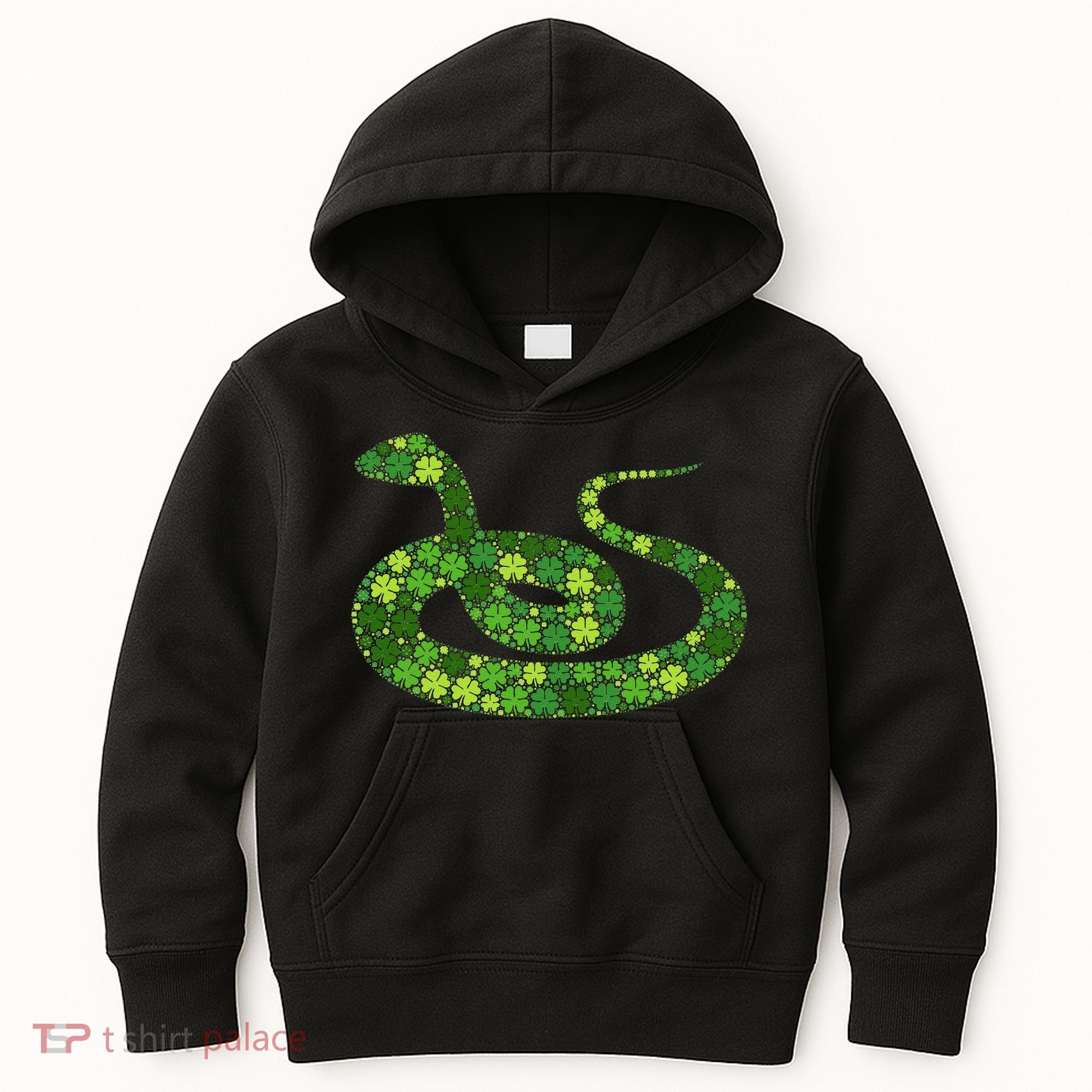 Snake Irish Lucky Green Shamrock Clover St Patricks Day Kids Hoodie