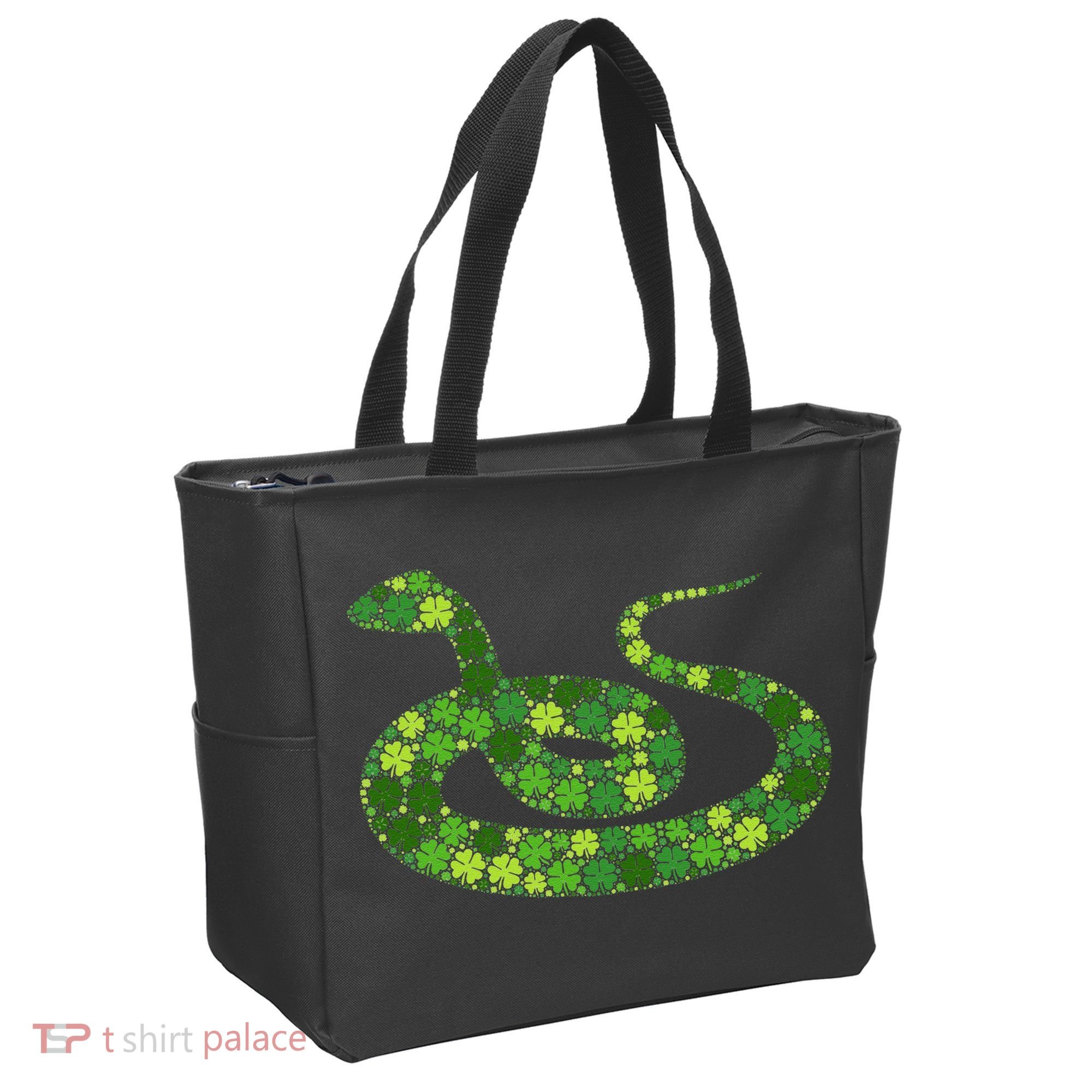 Snake Irish Lucky Green Shamrock Clover St Patricks Day Tote Bag