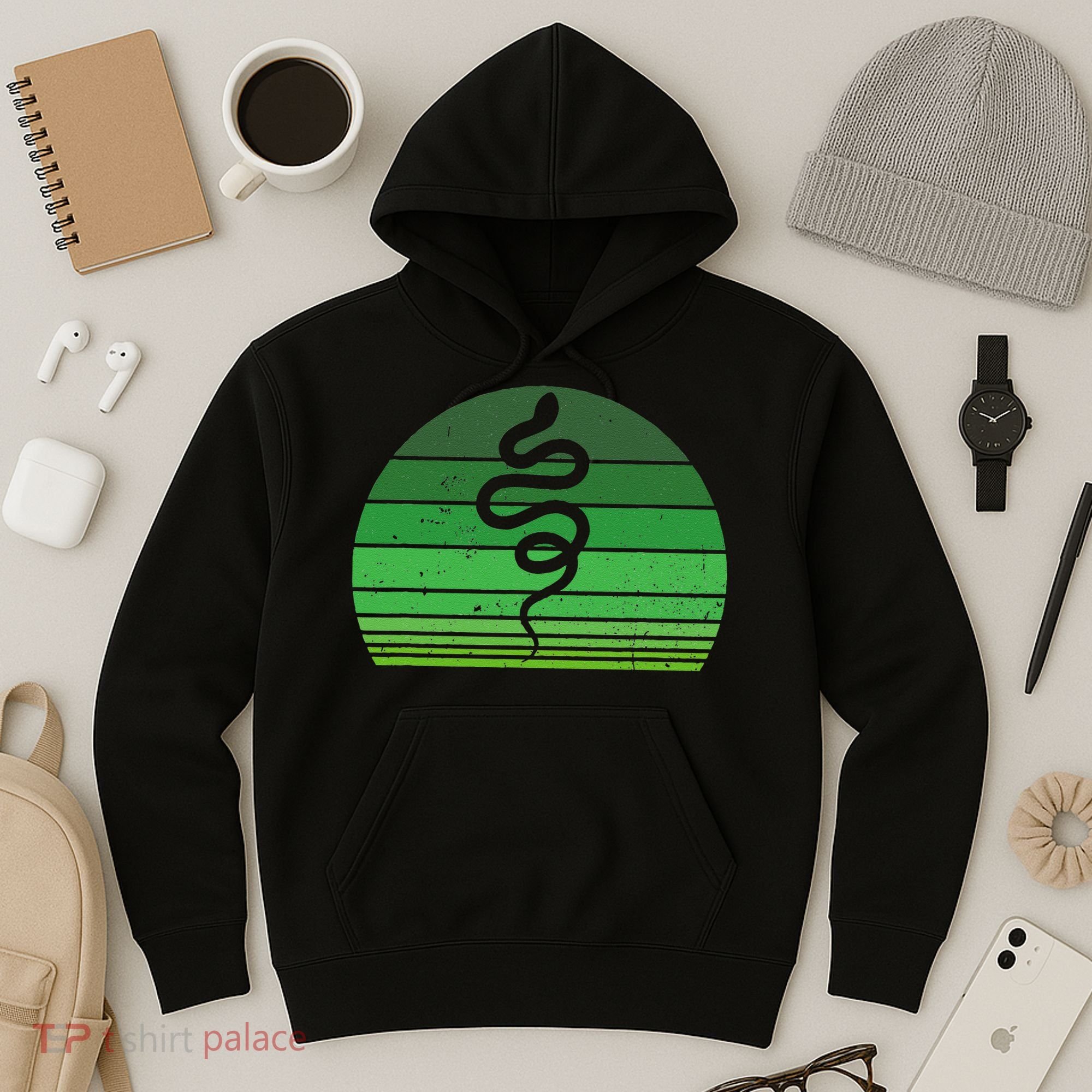 Snake Irish Lucky Green Shamrock Clover St Patricks Day Hoodie