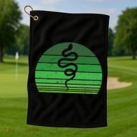 Snake Irish Lucky Green Shamrock Clover St Patricks Day Golf Towel thumb 1