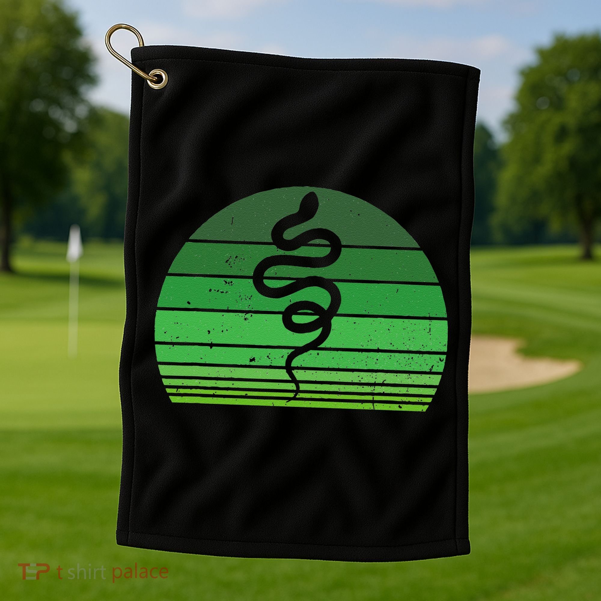Snake Irish Lucky Green Shamrock Clover St Patricks Day Golf Towel