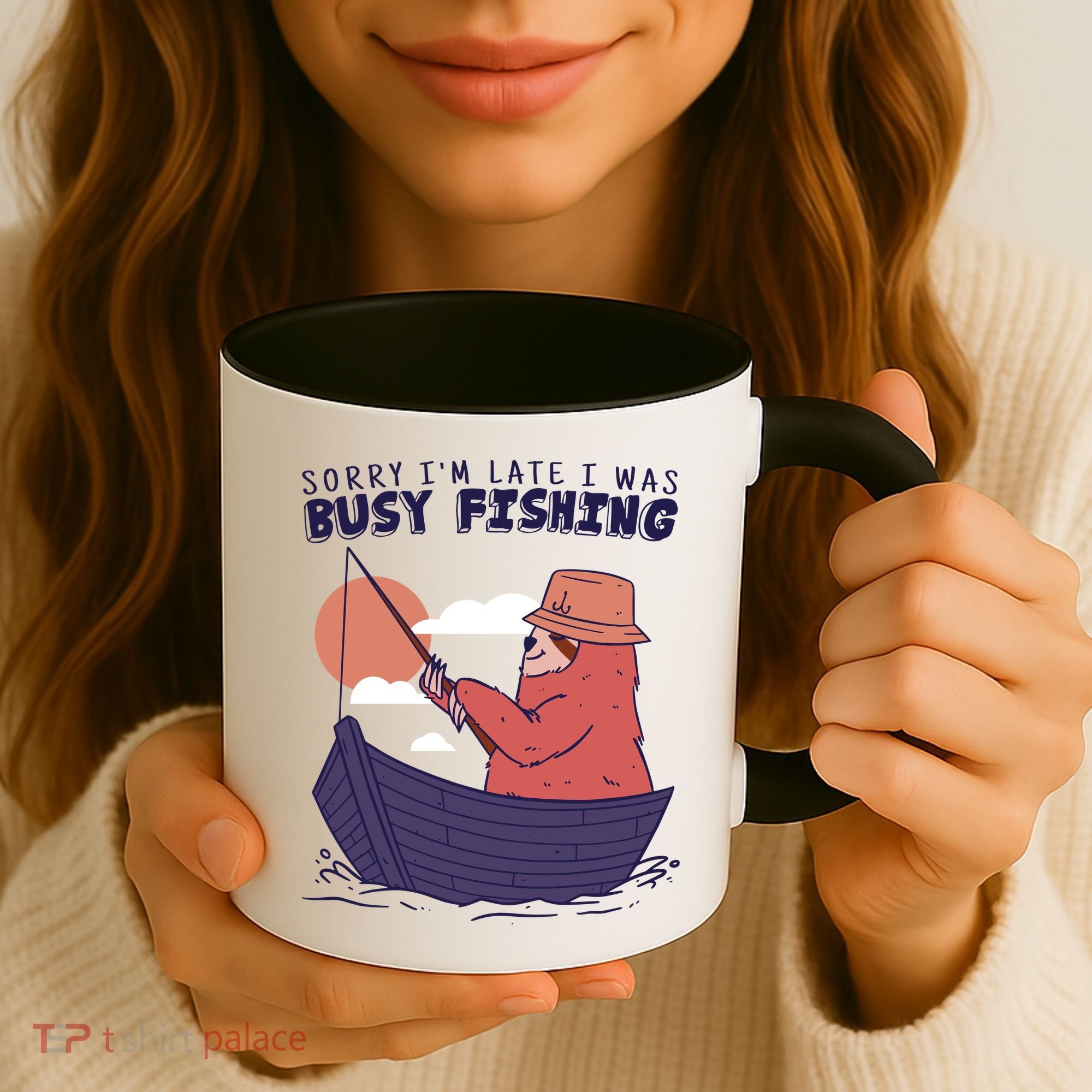Sorry I'm Late Busy Fishing Coffee Mug