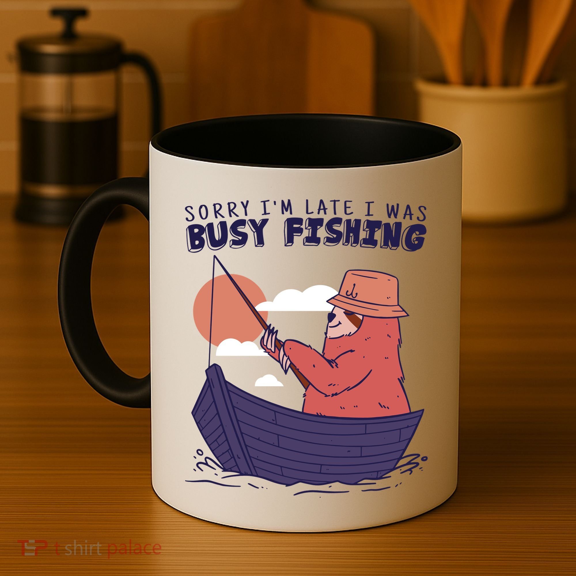 Sorry I'm Late Busy Fishing Coffee Mug