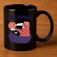 Sorry I'm Late Busy Fishing 11oz C Handle Ceramic Mug thumb 3