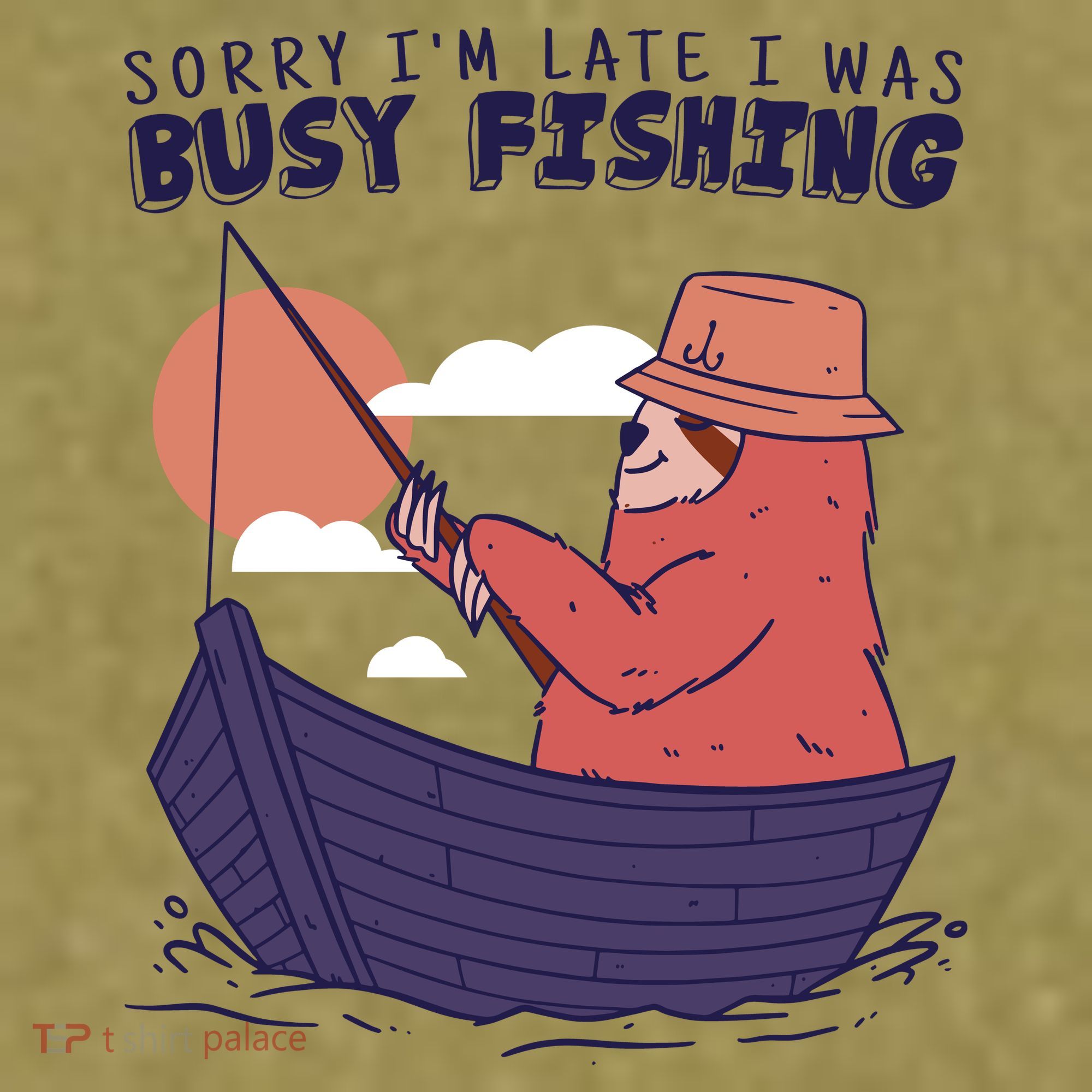 Sorry I'm Late Busy Fishing Garment-Dyed Women's Muscle Tee
