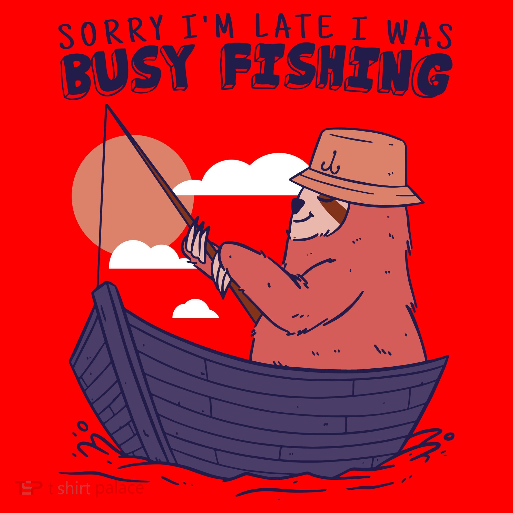 Sorry I'm Late Busy Fishing Santa Hat