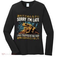 Sorry IM Late I Was Trapped In The Void Frog Japanese Women's Long Sleeve Shirt thumb 0