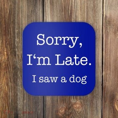 Sorry I'm Late I Saw A Dog Cool Gift Coaster