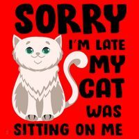 Sorry I'm Late My Cat Was Sitting On Me Santa Hat thumb 1