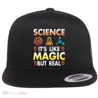 Science Is Like Magic But Real Positive Quote March For Science Flat Bill Trucker Hat thumb 0
