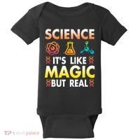 Science Is Like Magic But Real Positive Quote March For Science Baby Bodysuit thumb 0