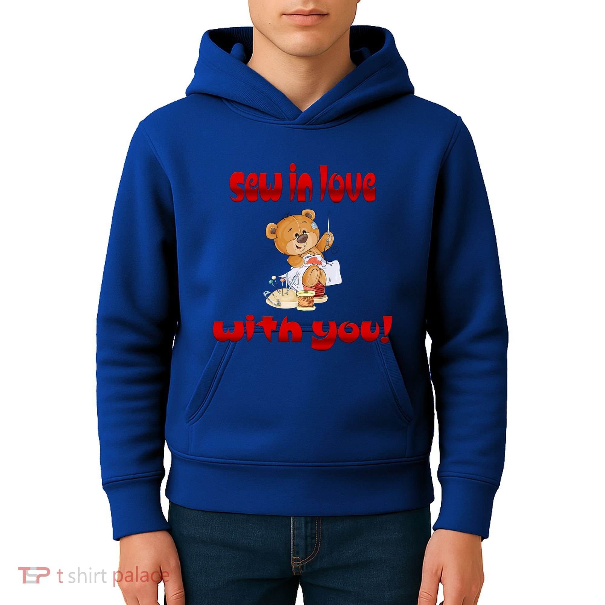 Sew In Love With You Teddy Bears Valentine's Day Gift Meaningful Gift Kids Hoodie