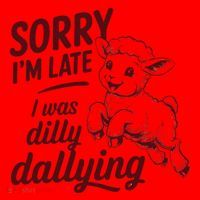 Sorry Im Late I Was Dilly Dallying Funny Cute Lamb Gift Santa Hat thumb 1