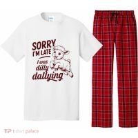 Sorry Im Late I Was Dilly Dallying Funny Cute Lamb Gift Pajama Set thumb 0