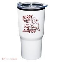 Sorry Im Late I Was Dilly Dallying Funny Cute Lamb Gift Tumbler thumb 0