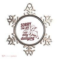 Sorry Im Late I Was Dilly Dallying Funny Cute Lamb Gift Ornament thumb 0