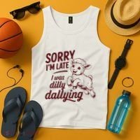Sorry Im Late I Was Dilly Dallying Funny Cute Lamb Gift Tank Top thumb 4