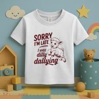 Sorry Im Late I Was Dilly Dallying Funny Cute Lamb Gift Toddler T-Shirt thumb 3