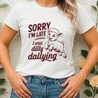 Sorry Im Late I Was Dilly Dallying Funny Cute Lamb Gift Women's T-Shirt thumb 2