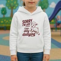 Sorry Im Late I Was Dilly Dallying Funny Cute Lamb Gift Kids Hoodie thumb 3
