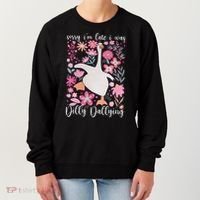 Sorry I'm Late I Was Dilly Dallying Boho Floral Goose  Women's Sweatshirt thumb 0