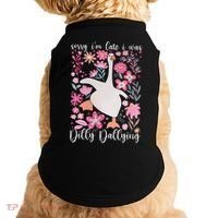 Sorry I'm Late I Was Dilly Dallying Boho Floral Goose  Doggie Tank thumb 0