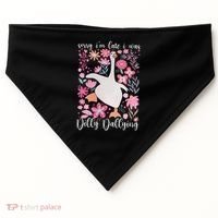 Sorry I'm Late I Was Dilly Dallying Boho Floral Goose  USA-Made Doggie Bandana thumb 0