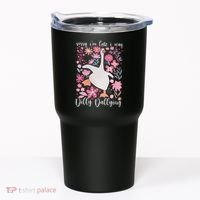 Sorry I'm Late I Was Dilly Dallying Boho Floral Goose  Tumbler thumb 0