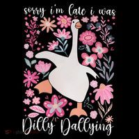 Sorry I'm Late I Was Dilly Dallying Boho Floral Goose  Mousepad thumb 1