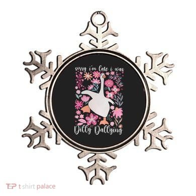 Sorry I'm Late I Was Dilly Dallying Boho Floral Goose  Ornament