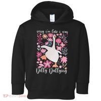 Sorry I'm Late I Was Dilly Dallying Boho Floral Goose  Toddler Hoodie thumb 0