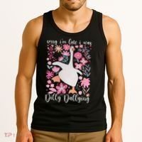 Sorry I'm Late I Was Dilly Dallying Boho Floral Goose  Tank Top thumb 3