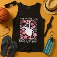 Sorry I'm Late I Was Dilly Dallying Boho Floral Goose  Tank Top thumb 4
