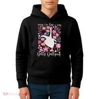 Sorry I'm Late I Was Dilly Dallying Boho Floral Goose  Kids Hoodie thumb 4
