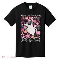 Sorry I'm Late I Was Dilly Dallying Boho Floral Goose  Kids T-Shirt thumb 0