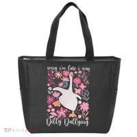 Sorry I'm Late I Was Dilly Dallying Boho Floral Goose  Tote Bag thumb 0