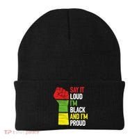 Say It Loud Im Black And Im Proud African American Pride Gift Beanie thumb 0