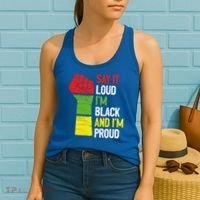 Say It Loud Im Black And Im Proud African American Pride Gift Women's Tank Top thumb 2