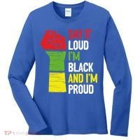 Say It Loud Im Black And Im Proud African American Pride Gift Women's Long Sleeve Shirt thumb 0