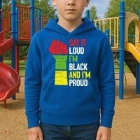 Say It Loud Im Black And Im Proud African American Pride Gift Kids Hoodie thumb 2