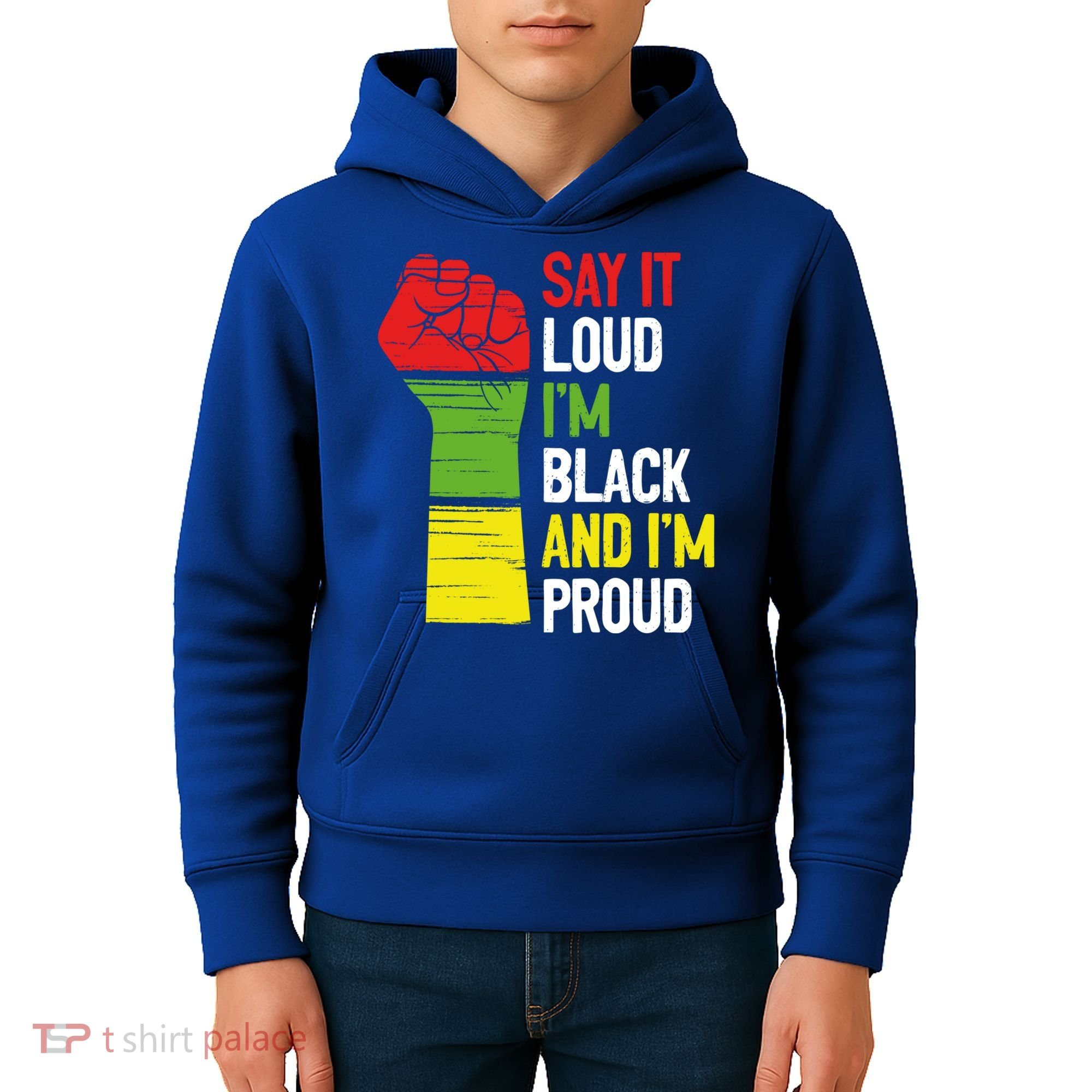 Say It Loud Im Black And Im Proud African American Pride Gift Kids Hoodie
