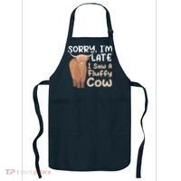 Sorry I'm Late I Saw A Fluffy Cow Highland Cow Breeder Apron thumb 0