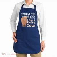 Sorry I'm Late I Saw A Fluffy Cow Highland Cow Breeder Apron thumb 2